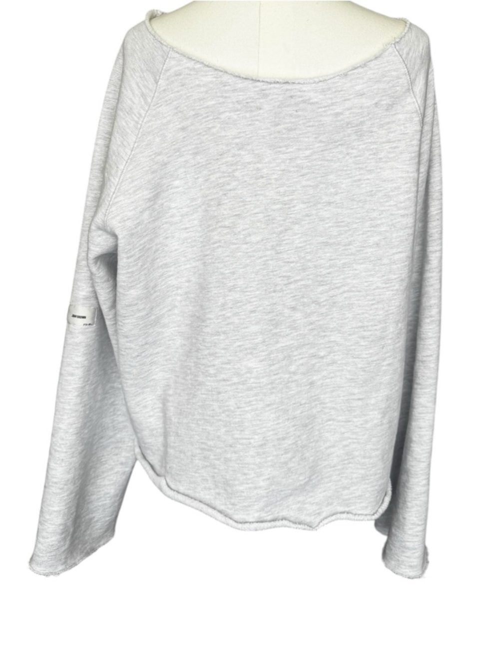 Joah Brown Slouchy Pullover Sweatshirt in Pearl Grey French Terry S/M - Picture 6 of 10